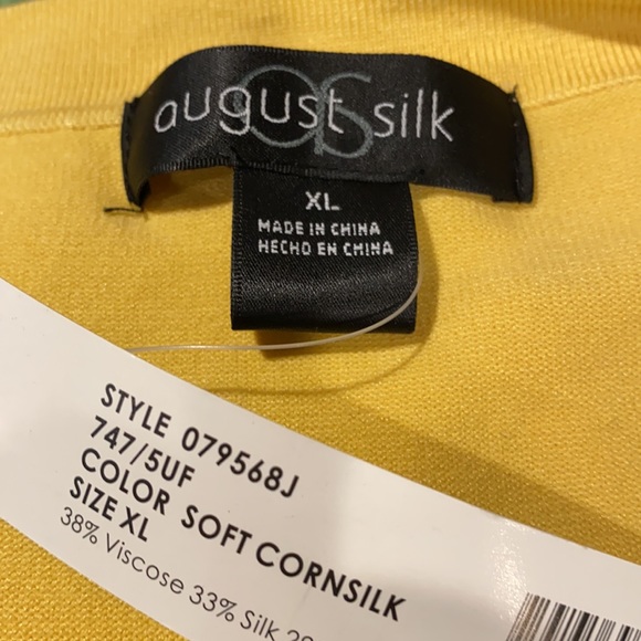 Corn silk yellow August Silk long sleeve sweater - Picture 2 of 2